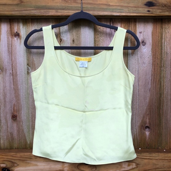 Flores & Flores Striped Seersucker Jacket and Silk Camisole Size 4 Yellow Gray - Picture 7 of 15